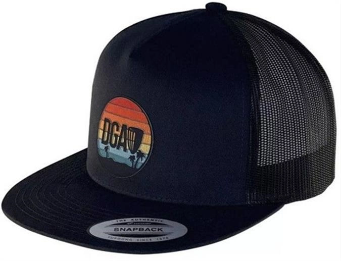 Retro Sunset Patch Mesh Trucker Curved Bill Cap